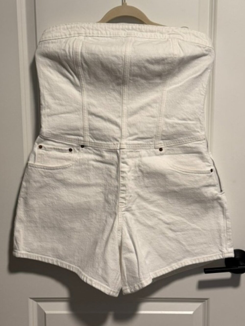 NWT Abercrombie & Fitch White Strapless Denim Romper